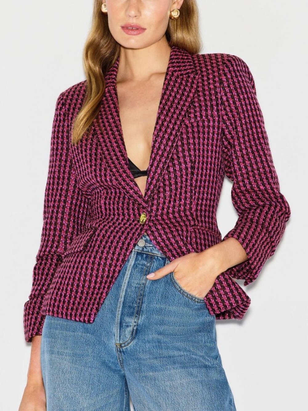 Derek Lam 10 Crosby x RTR Collared Tweed Blazer